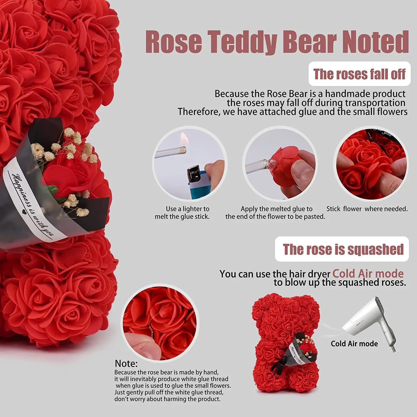 ROSE BEAR WITH BOUQUET|GIFT BOX|VALENTINES DAY|MOTHERS DAY|BIRTHDAY